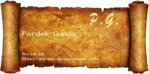 Perdek Gunda névjegykártya